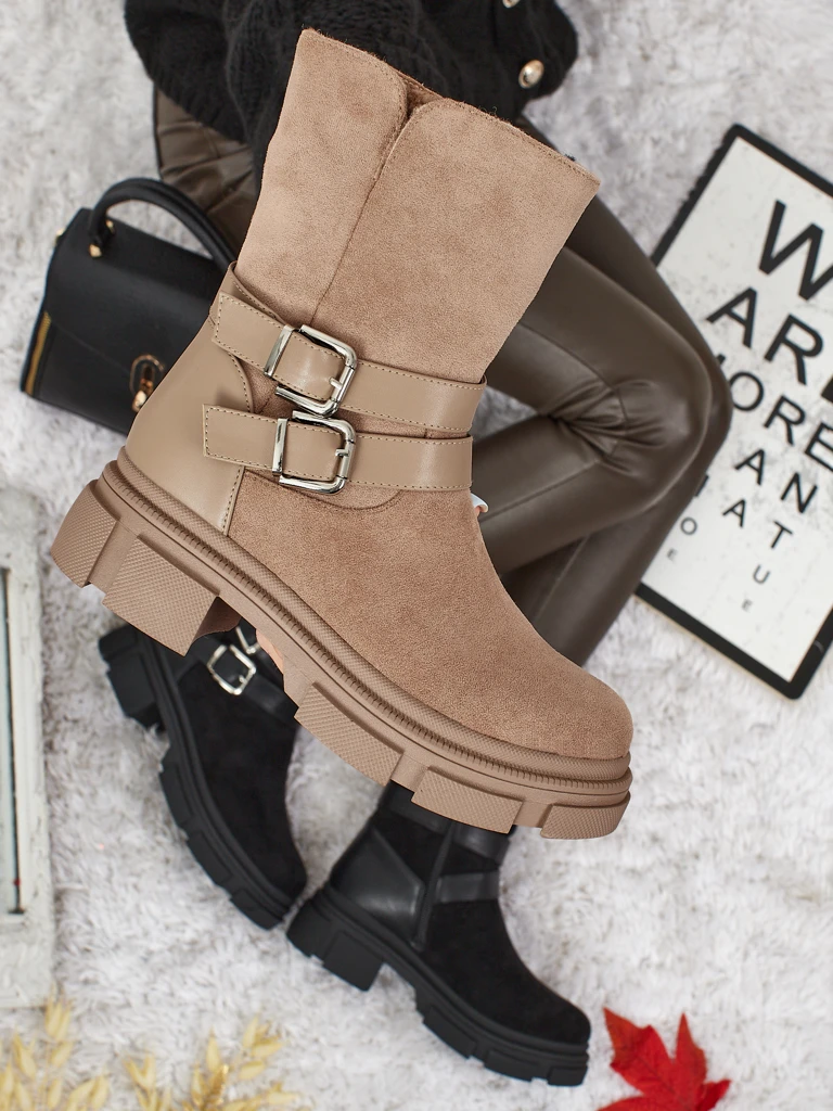 Höhere Damenstiefeletten aus Öko-Wildleder Callire