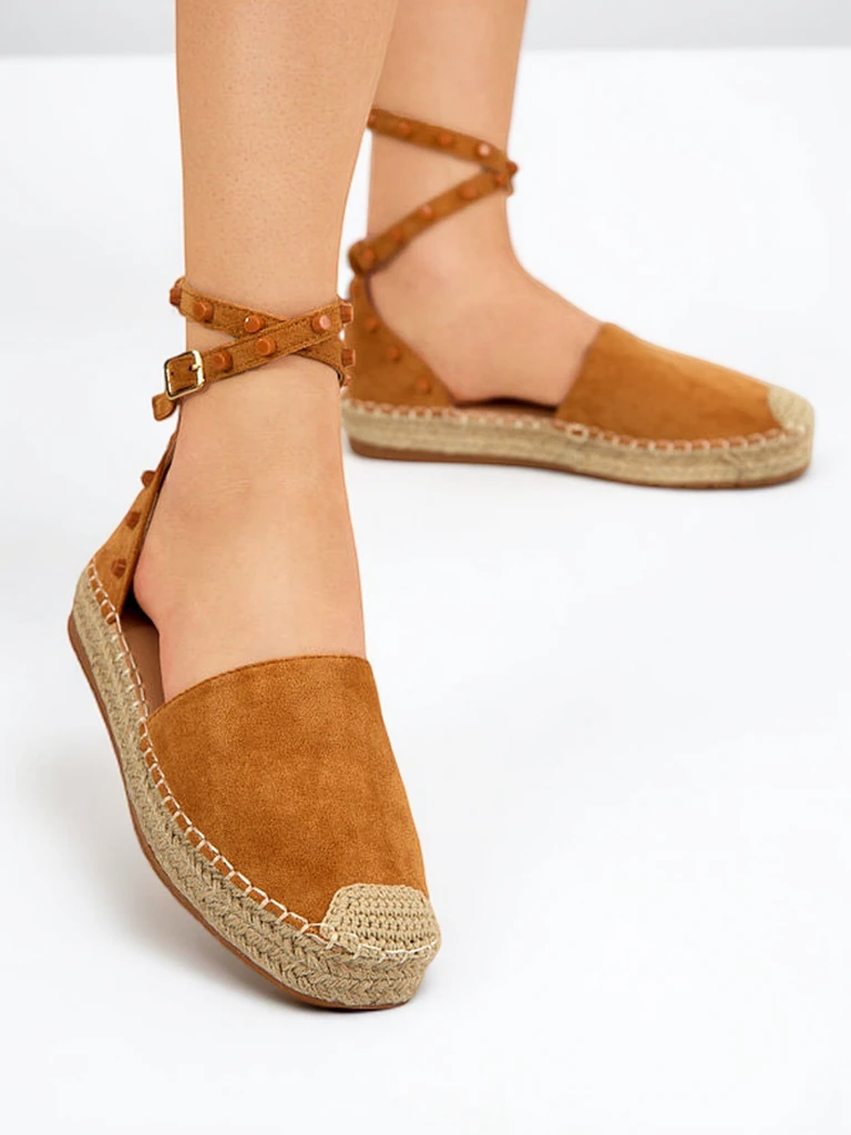 Hellbraune Damen-Espadrilles mit Lonesi-Jets - Schuhe