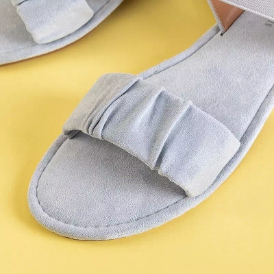 OUTLET Graue Damensandalen aus Öko-Wildleder Wiskonsin - Schuhe