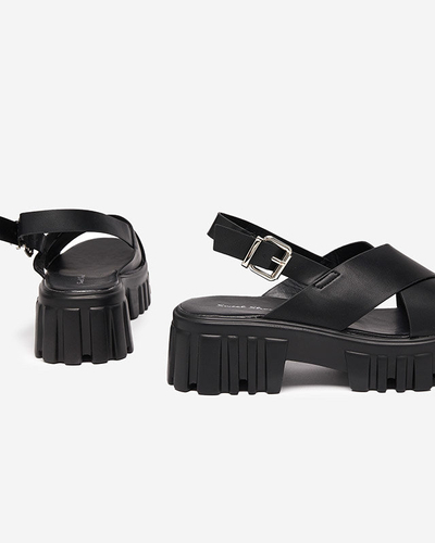 Schwarze Damensandale auf massiver Otida-Sohle - Footwear