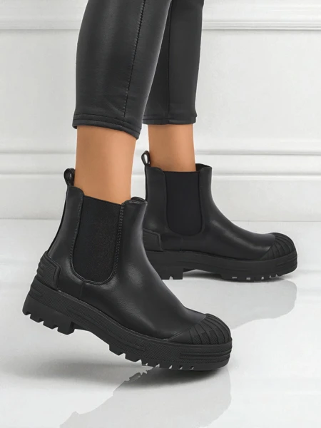 Plateau Stiefeletten aus Öko-Leder Amber Veil