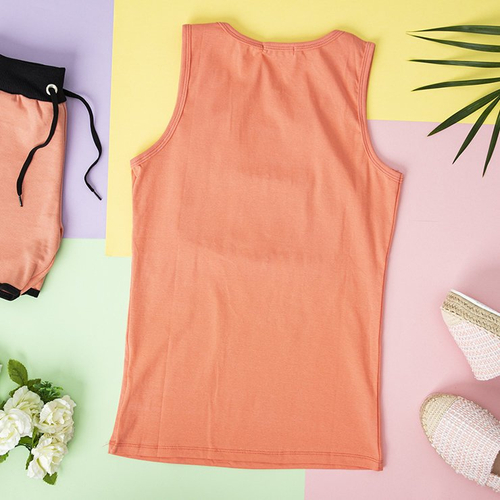 Жіночий топ персикового кольору зі стразами