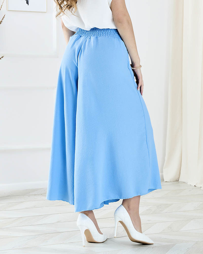Weite Damen-Palazzo-Hose in Blau - Kleidung