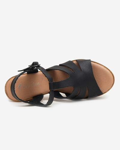 OUTLET Schwarze Damen-Sandalen mit hohem Absatz Mianka - Schuhe