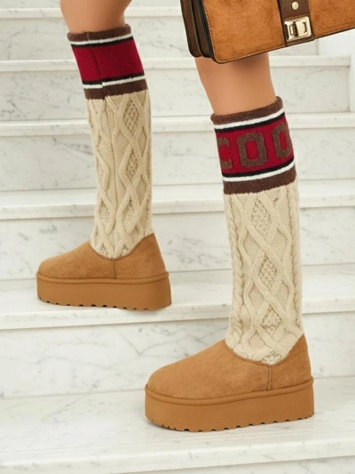 Hohe Damenstiefel im Schneestiefel-Stil mit Schaft Anane