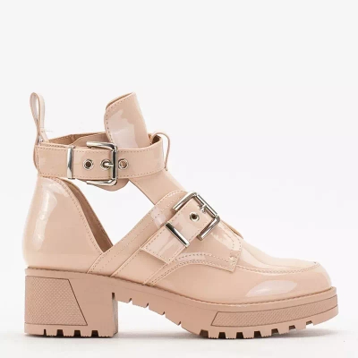 OUTLET Бежеві жіночі чоботи з тисненням Lerika - Взуття