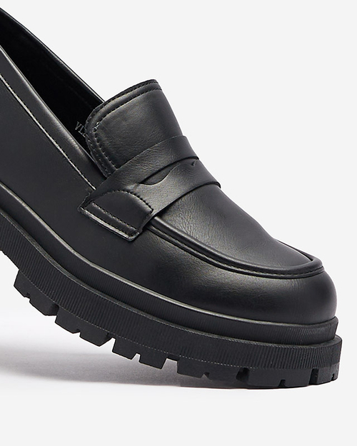 Мокасини жіночі чорні з екошкіри Firlonna- Footwear