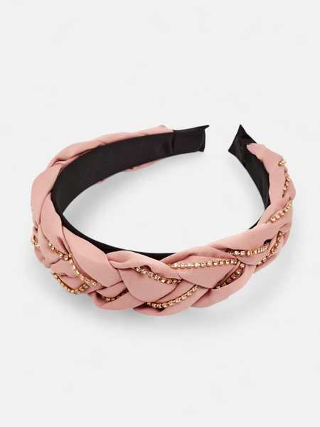 Royalfashion Haarband mit Zopfmuster, verziert mit Zirkonia