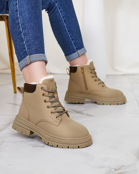 Royalfashion Grau-braune isolierte Damen Trapper-Stiefel Radoras