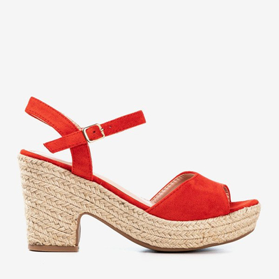 Rote Damensandalen auf dem Sugar Honey-Pfosten - Schuhe 1