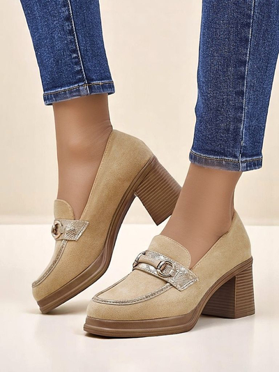 Royalfashion Damen-Loafers mit Blockabsatz Apareus