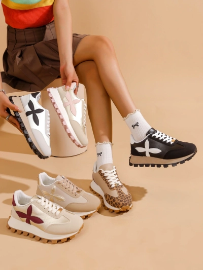 Royalfashion Damen Sport Sneakers auf einer dickeren Sohle Aloqa