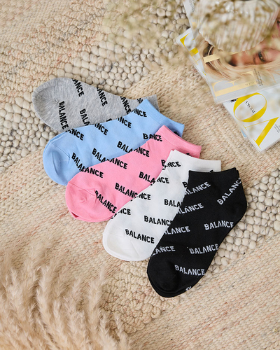 Шкарпетки жіночі Royalfashion різнокольорові з написами 5/уп