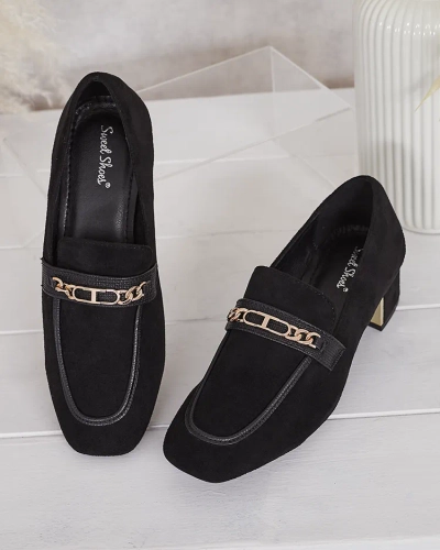 Royalfashion Elegante Damen Mokassins auf einem niedrigen Pfosten Oflem