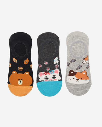 Bunte Damensocken mit Animal-Print 3/Pack - Unterwäsche