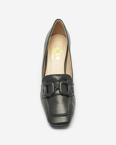 Damen-Pumps im Mokassin-Stil in Schwarz Mokwell-Footwear