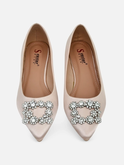 Royalfashion Damen Ballerinas a'la Satin mit dekorativer Schnalle Legant