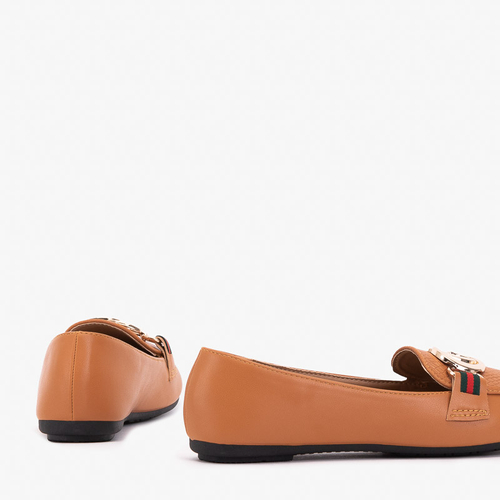 Коричневі жіночі мокасини з пряжкою Meneris