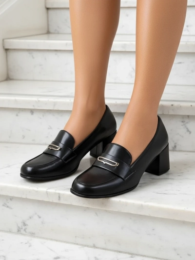 Asolo Elegante Schwarzer Blockabsatz
