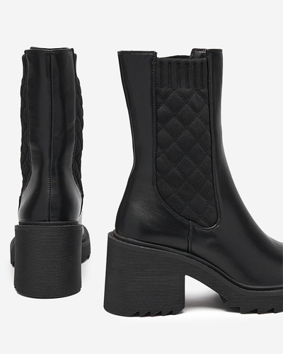 Recheo schwarze Damen-Stiefeletten mit hohem Absatz - Schuhe