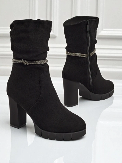 Damen Stiefeletten aus Eco-Wildleder mit Blockabsatz RuneFlicker