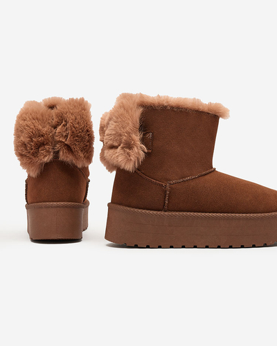 Royalfashion Damenstiefel a'la Schneestiefel in braun Goroggo