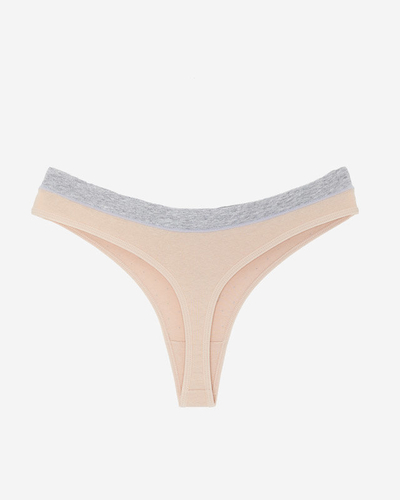 Beige Damen-Strings mit Aufdruck - Unterwäsche