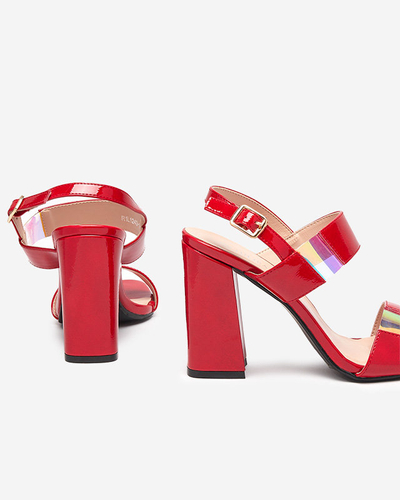 Жіночі лаковані босоніжки на стовпі в червоних туфлях Alar