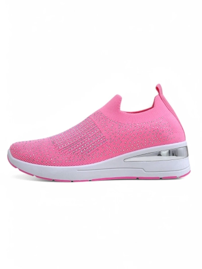 Royalfashion Schlupf-Wedge-Sneakers für Damen mit Strasssteinen Qelavise