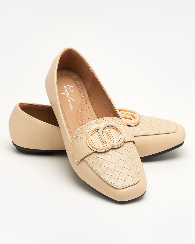 Eco-Leder-Loafer in Beige Amida - Schuhe