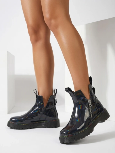 Botki Damskie Diana Czarne Skórzane Eleganckie na Jesień