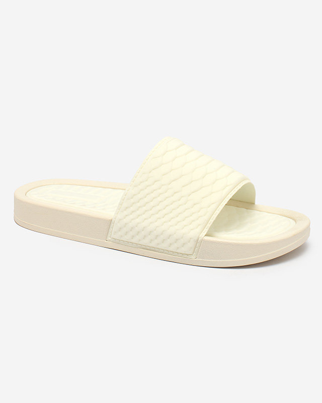 Weiße Damenhausschuhe mit Galite-Prägung - Schuhe