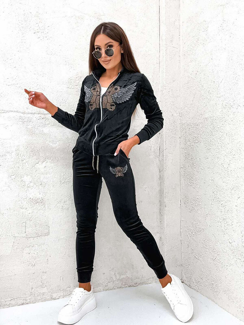 Жіночий світшот Royalfashion чорний з цирконами