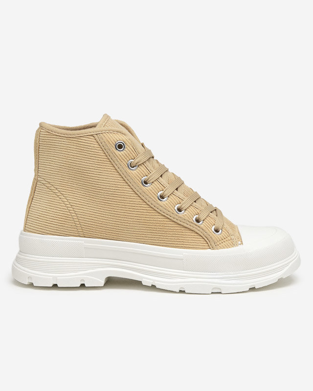 Beige gerippte Damen-Sneakers Somali - Footwear