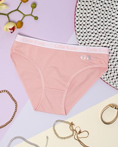 Pinker Damen-Slip aus Baumwolle mit sportlicher Gummi-Unterwäsche