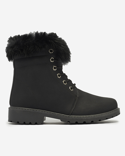 Klassische Damenstiefel a'la trappers in schwarz Lausa- Footwear