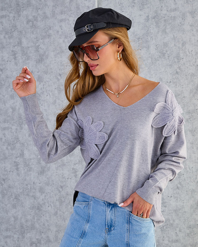 Royalfashion Dünner Damenpullover mit Blumen