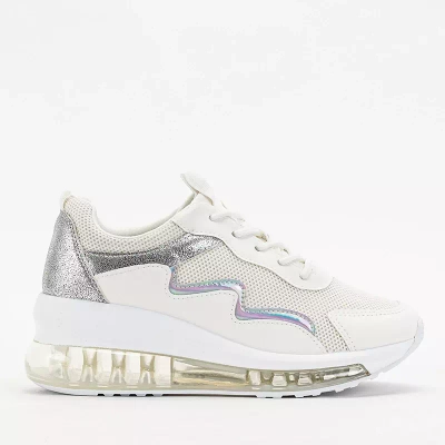 OUTLET Damen-Sportschuhe in Creme mit Keilabsatz Runiso - Schuhe