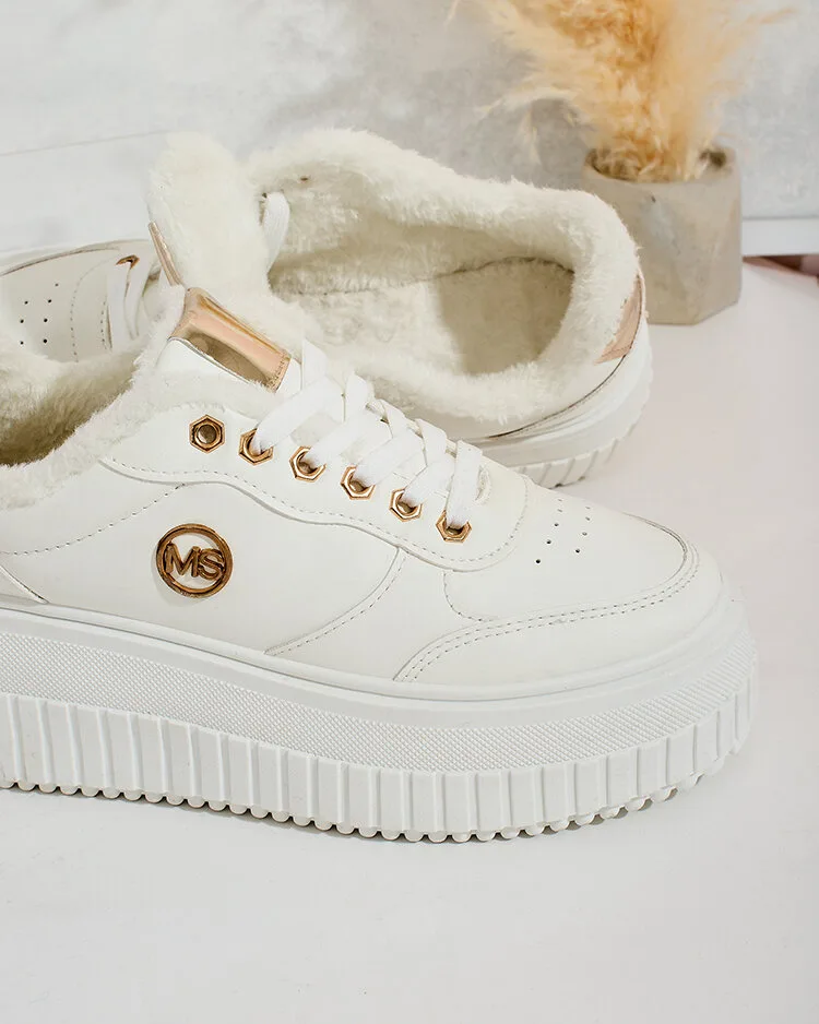 Royalfashion Warmed women's sneakers with fur Sofi