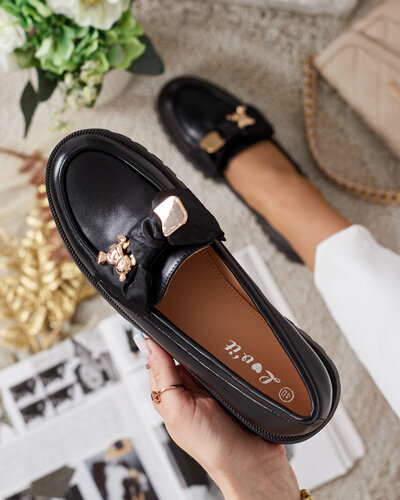 Royalfashion Damen Mokassins mit Schleife Mantarme