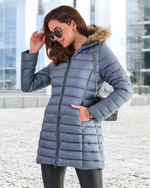 Жіночий стеганий зимовий пуховик Royalfashion