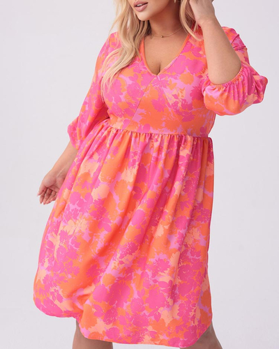 Royalfashion Knielanges Damenkleid mit Print PLUS SIZE