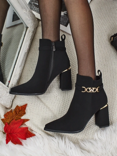 Damen Stiefeletten Öko-Wildleder mit Blockabsatz Ostirena