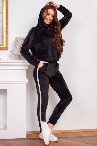 Schwarzes Trainingsanzug-Set für Damen - Kleidung