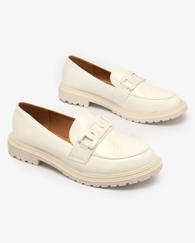 Royalfashion Білі лаковані мокасини для жінок Dafench