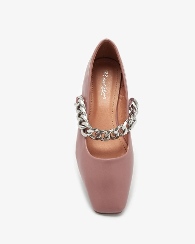 Dunkelrosa Damen Ballerinas mit Kette Serima - Schuhe