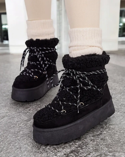 Royalfashion Damen-Schneestiefel zum Schnüren Evonie