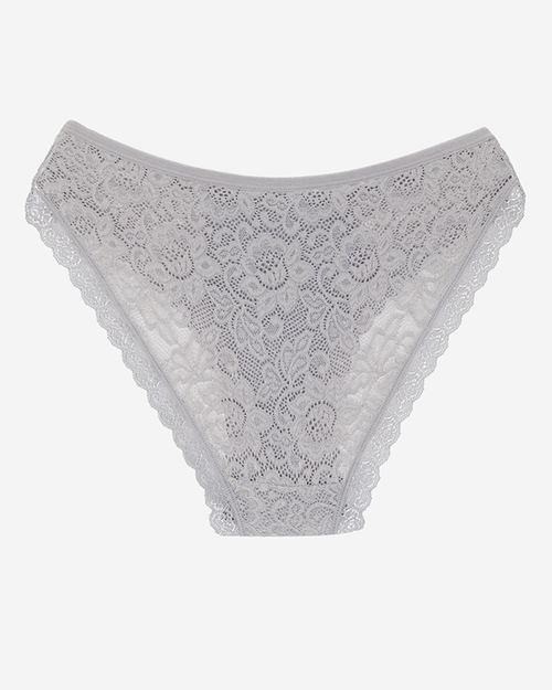 Сірі жіночі трусики з мереживом