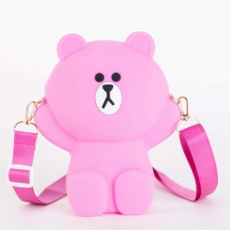 Фіолетово-рожева сумочка у вигляді ведмедика