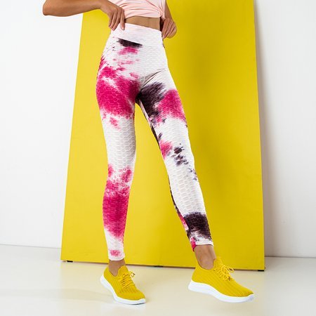 Кольорові жіночі спортивні легінси в стилі tie dye
